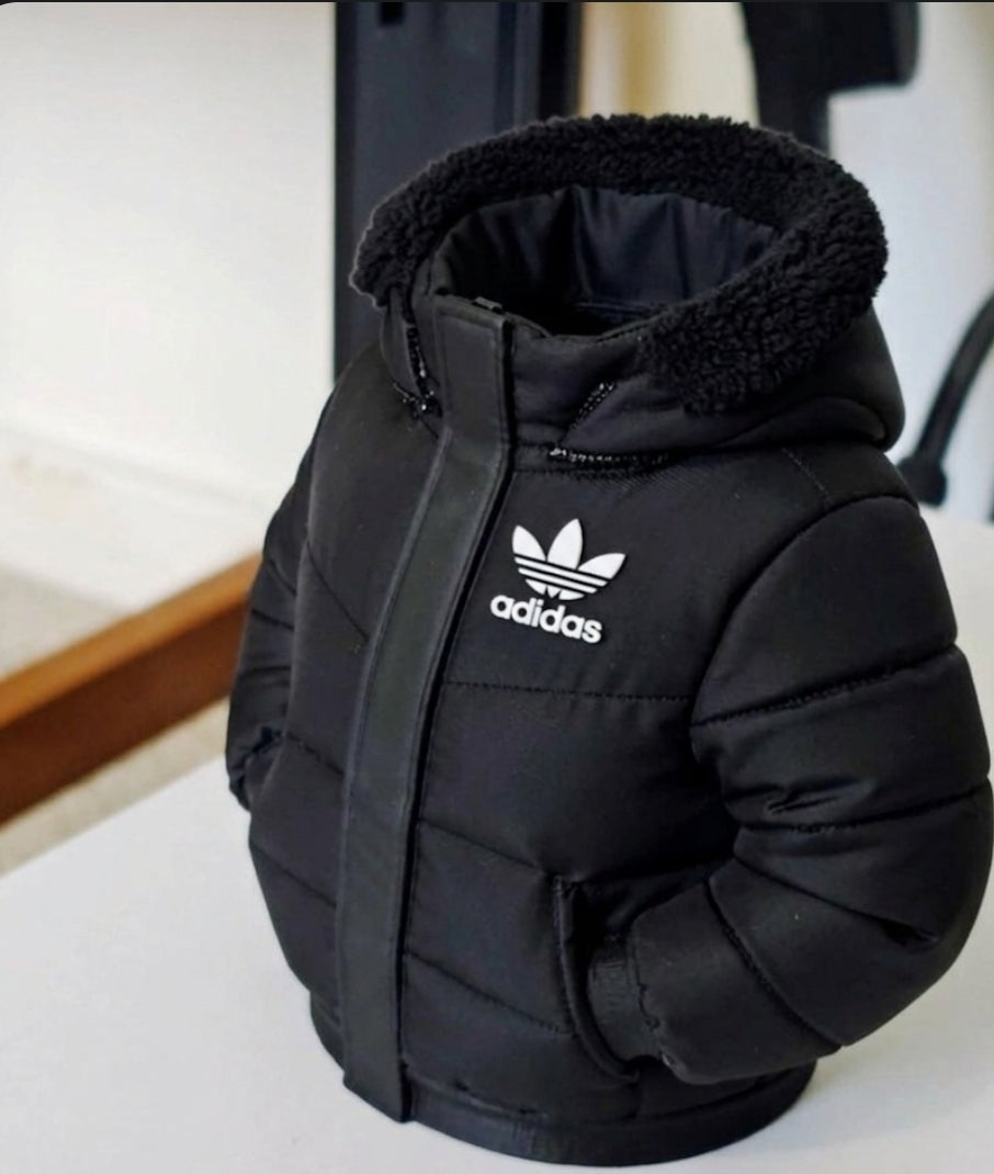 Black hoodie puffer jacket pen holder new