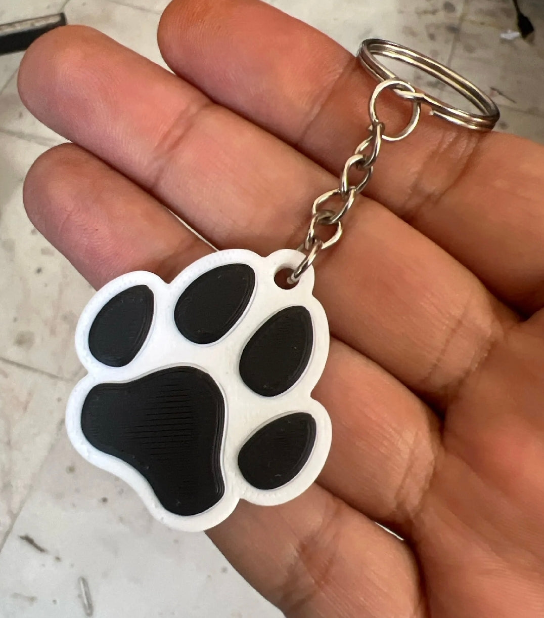 Pet paw keychain