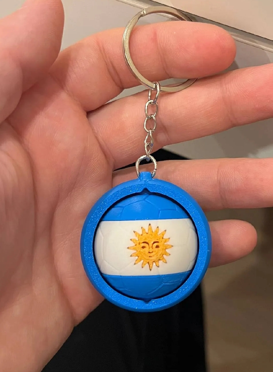 Argentina Multicolored Spinning Keychain