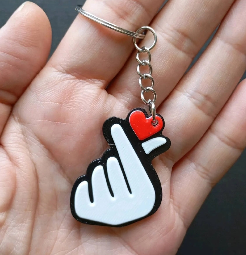 Hand with heart keychain