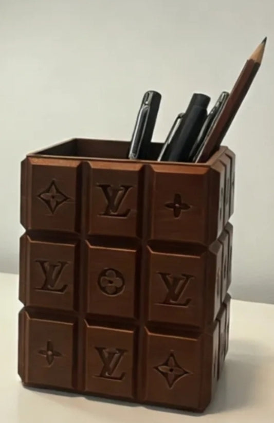 Monogram chocolate pen holder new organizer desk